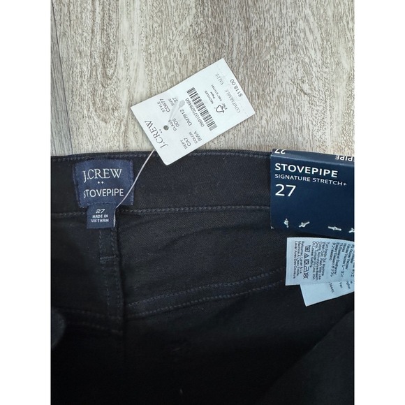 J Crew Stovepipe Signature Stretch‎ Black Button Fly Jeans Womens Size 27 - Picture 4 of 7